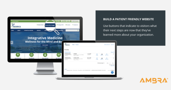 Link patient portal on homepage of healthcare organization.